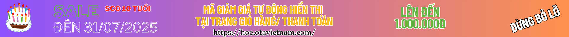 Khuyến mại lên đến 1.000.000đ cho khóa học online tự học của OTAVN